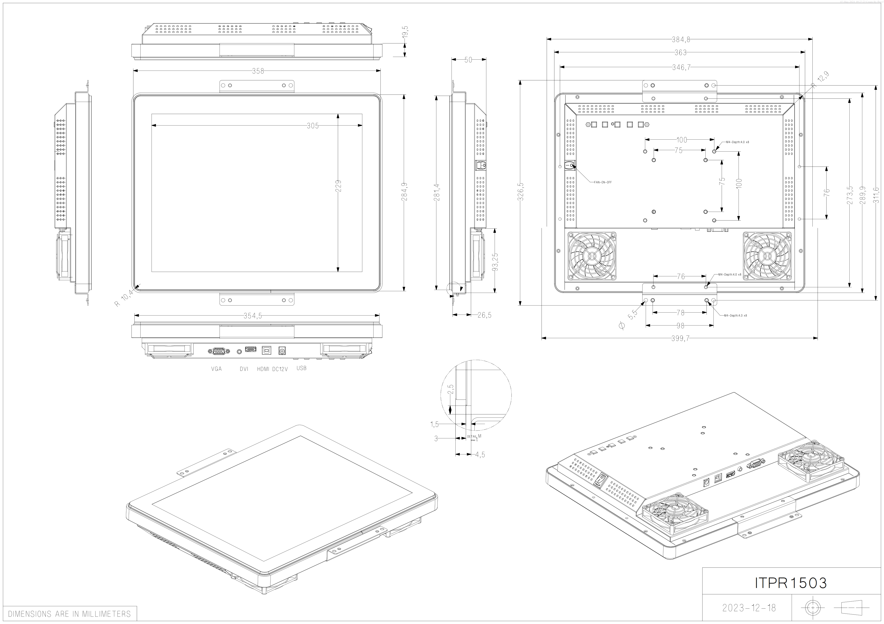 مانیتور صنعتی ١۵ اینچ سانلایت
